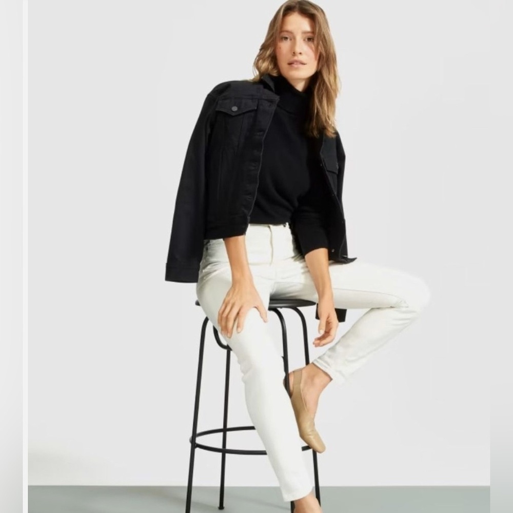 Everlane High Rise Skinny Jean in Bone
